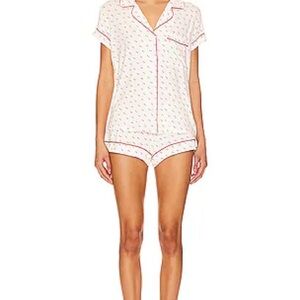 Eberjey White and Pink Small Heart Pajama Set - NWT